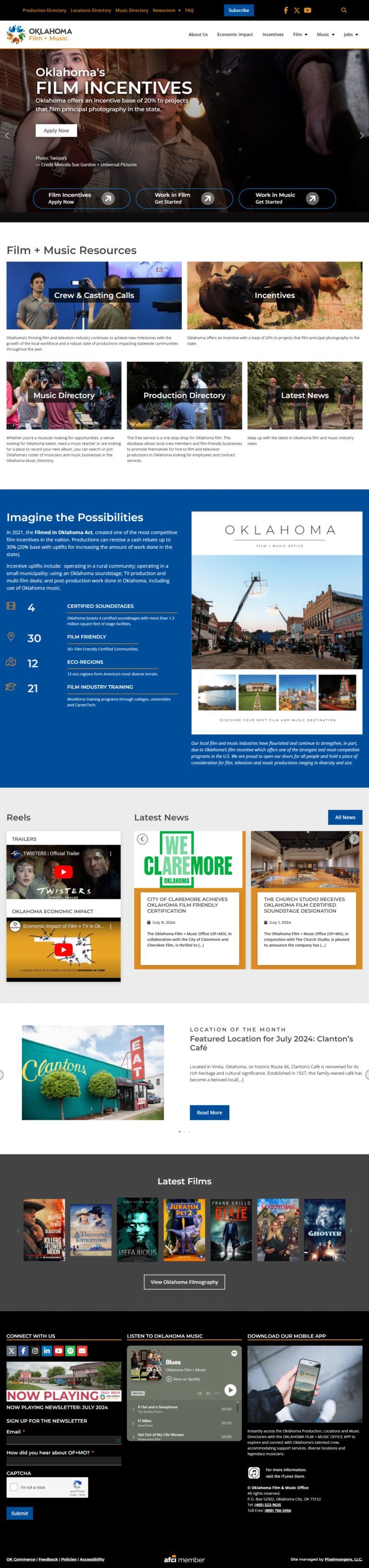 Oklahoma Film & Music Website & Rebate Application Workflows